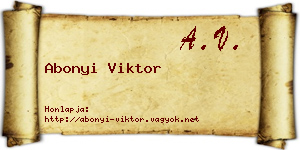 Abonyi Viktor névjegykártya